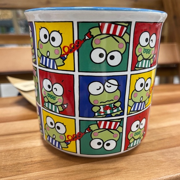 Sanrio Keroppi Drawing Red, Blue, Green, & Yellow Ceramic Coffee Mug 20oz NWT - Picture 2 of 5